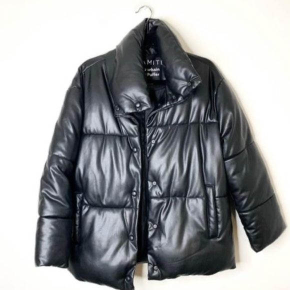 Dynamite Oversized Leather Puffer Jacket - Picture 3 of 3